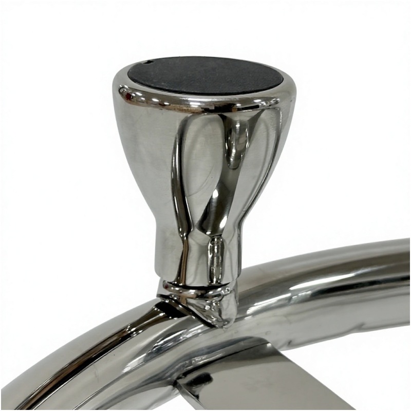 3-spoke stainless steel 304 yacht steering wheel, marine steering wheel with power assist knob, ship rudder, yacht accessories