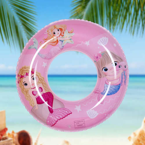 Swimming ring mermaid children and adults thickened cartoon astronaut lifebuoy armpit ring cute girl pink
