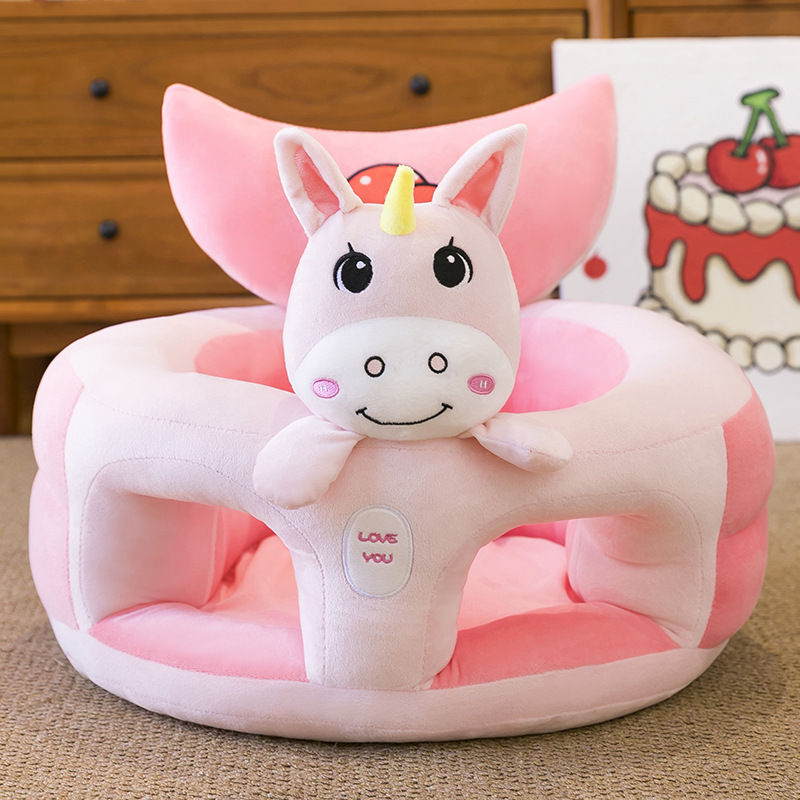 Asiento de aprendizaje para bebés anti-caídas, asiento de dibujos animados para bebés que aprenden a sentarse en un pequeño sofá sin lesiones espinales.