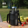 Capacious high quality street thermos stainless steel, handheld suspenders, teapot suitable for men and women with glass