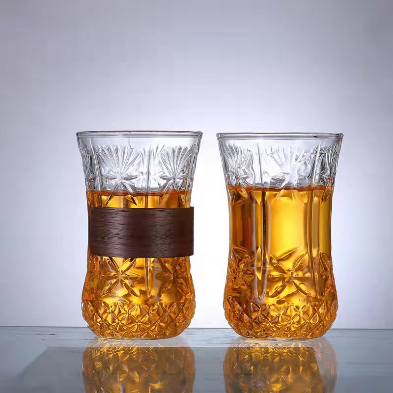 Glass milk baking cup thickened high borosilicate juice cup with handle heat insulation sheet heat-resistant glass rhombus multi-purpose