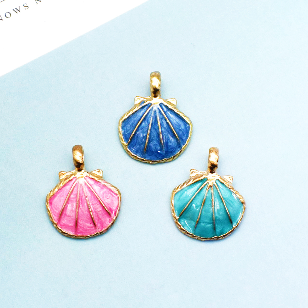 50g Weight Charms, Jewelry Accessories Classification 10 PCS/Package Quantity Alloy Material Shell Pattern Enamel Design Simple Style Style 10 PCS/Package Alloy Shell 5