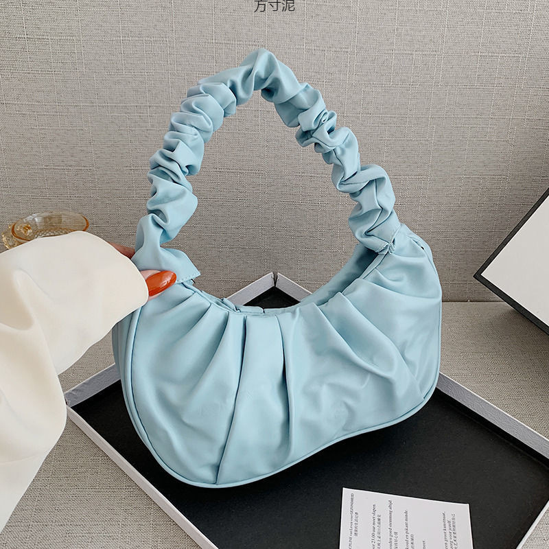 French Style Pleated Cloud Bag Women's Elegant Shoulder Handbag_voghion.com