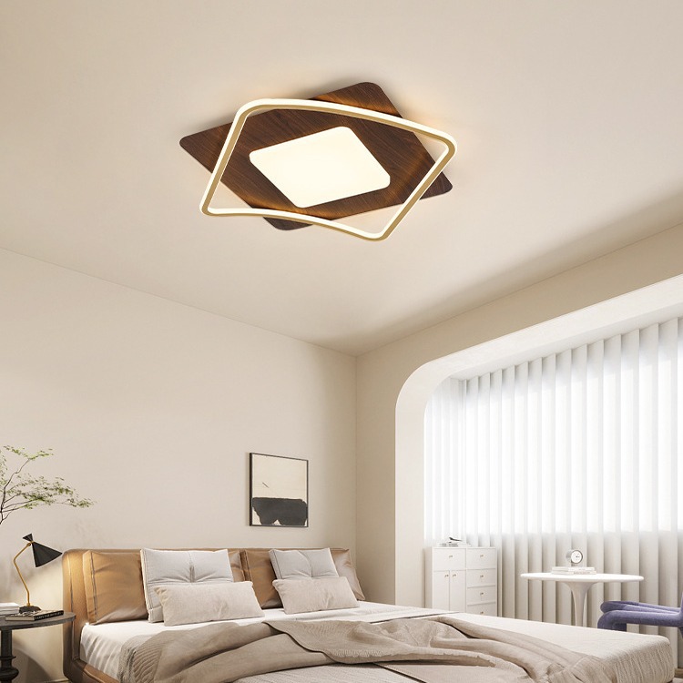 Vetas de madera nórdica, atmósfera simple, nuevo comedor creativo chino, dormitorio, sala de estar, combinación de luces de techo, paquete de lámparas para toda la casa