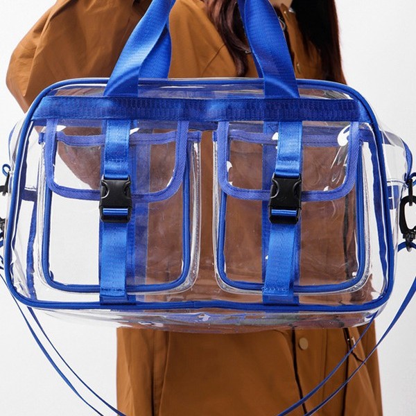 Pvc Transparent Travel Bag Women's 2025 Large Capacity Backpack Fashion Stylish Backpack Fully Transparent Waterproof Student School Bag