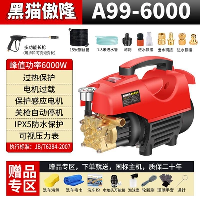 Portable car washer | Home Use 220V Cleaning Machine High-Power - top-with-long-gun-15m-steel-wire-pipe-copper-connection-gift