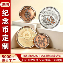 锌合金纪念币定制烤漆珐琅压铸金币铜钱币企业周年庆颁奖礼品奖章