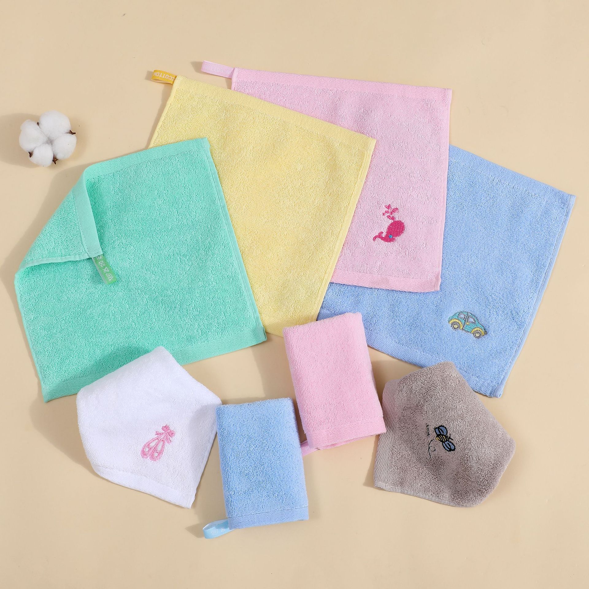 Besticktes Baumwoll-gesichtstuch Für Kinder Und Kindergarten_voghion.com