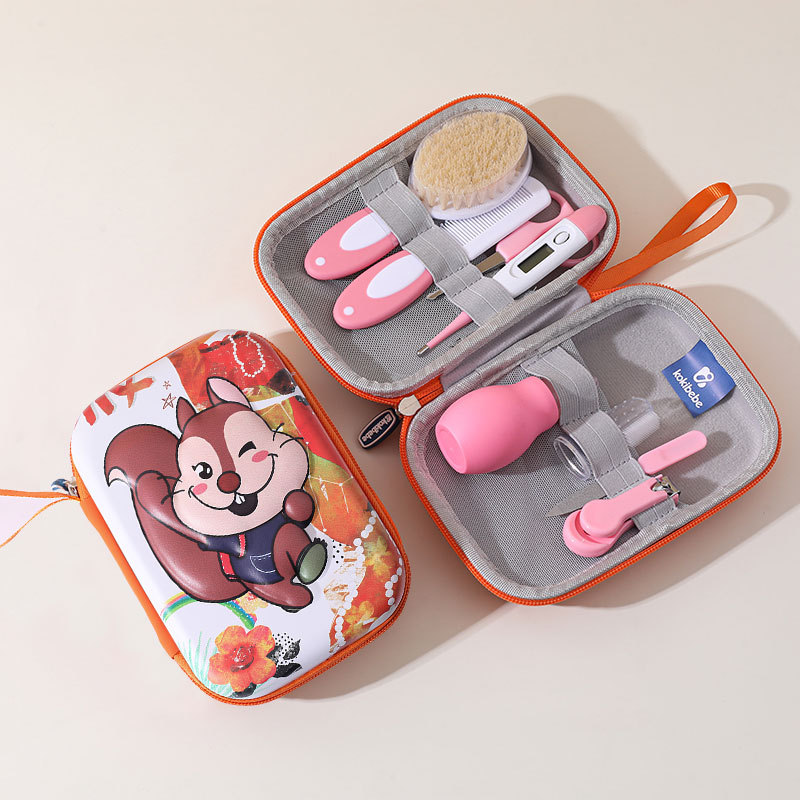 Productos maternos e infantiles al por mayor termómetro infantil cuidado de ocho piezas EVA paquete de enfermería aspirador nasal juego de cortaúñas