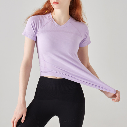 Women's Spring and Autumn New Fitness Set Top Quick-dry Yoga Wear Running Morning Running High Elastic Thin Professional Sports Summer