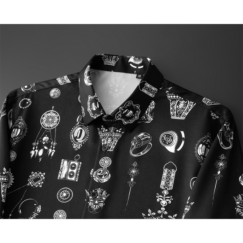 Áo sơ mi nam dài tay phong cách châu Âu, họa tiết kẻ caro, chất liệu polyester chống nhăn, form ôm vừa vặn — Màu ảnh, Giá bán đại lý không được thấp hơn 208