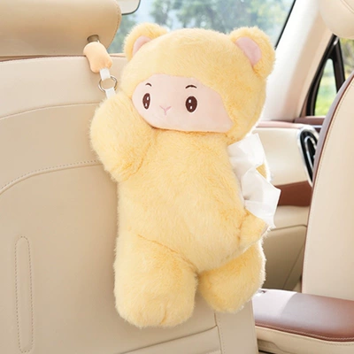 tissue box, car tissue hanging, Car tissue box/set - mink-monkey-yellow