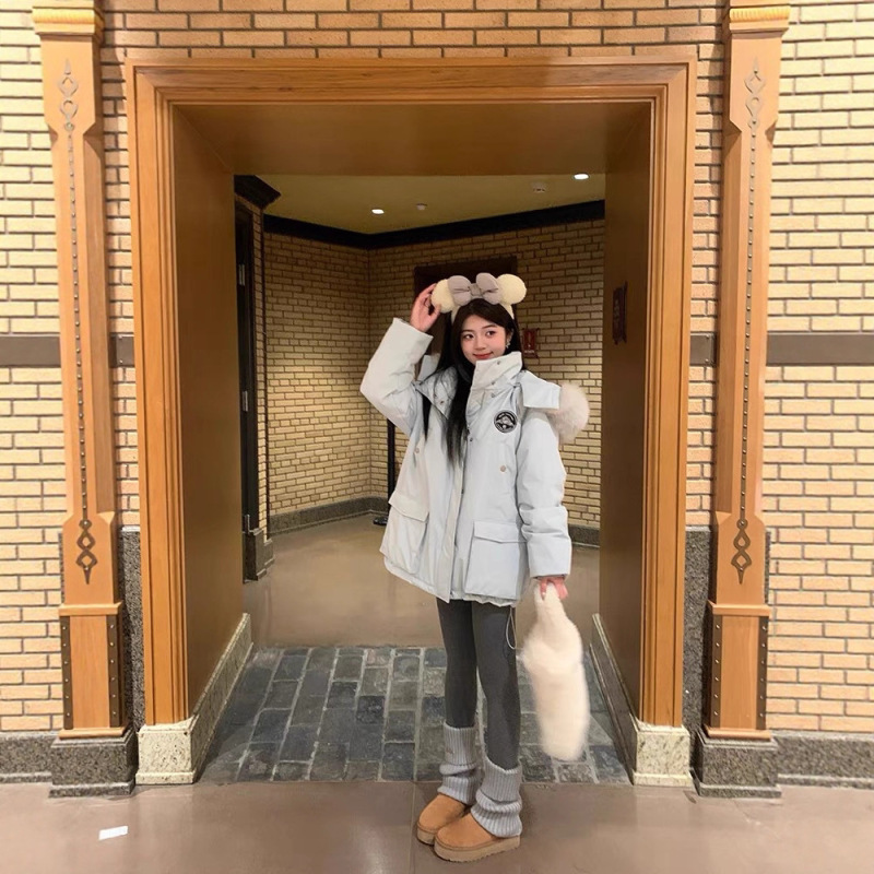 毛领派克棉服女款2025年冬季韩版高级感工装棉衣连帽美式棉袄外套|undefined