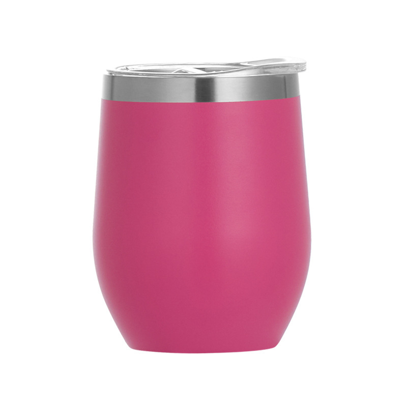 Taza de huevo transfronteriza 12oz 304 de acero inoxidable de doble capa aislada en forma de U copa de vino tinto trago huevo taza grande del vientre