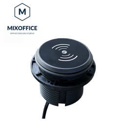 嵌入式桌面圆形滑盖插座圆孔电源桌洞沙发酒店床头智能无线充插排