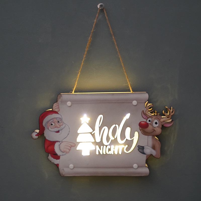 Transfronterizo nueva decoración de Navidad placa de la puerta LED luz fiesta FIESTA DE Año Nuevo suministros de vacaciones accesorios adornos de pared