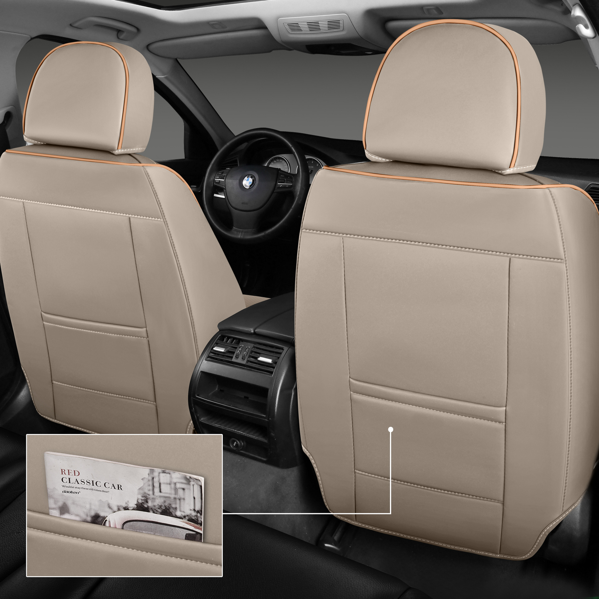 9D Full-Coverage Car Seat Cover, Universal for All Seasons, Breathable and Ventilated for Summer, Perforated Leather Seat Cover, Comfortable Car Cushion