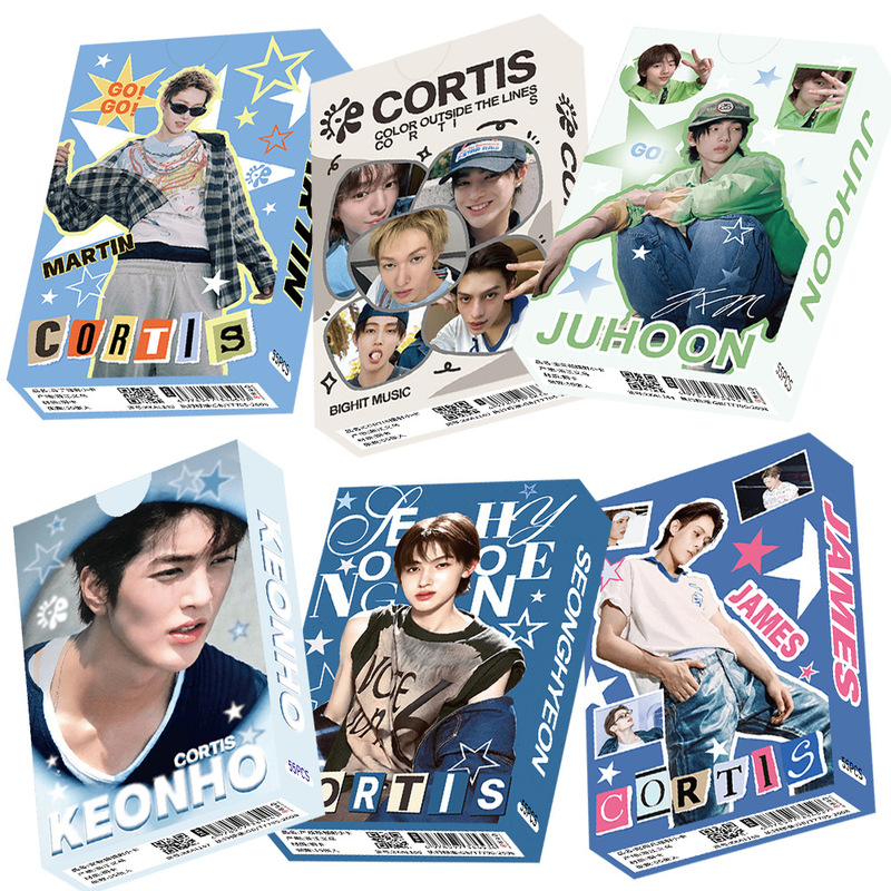 CORTIS Korean boy band 55 exquisite boxed laser cards merchandise student gift collection postcards wholesale CORTIS Korean boy band 55 exquisite boxed laser cards merchandise student gift collection postcards wholesale