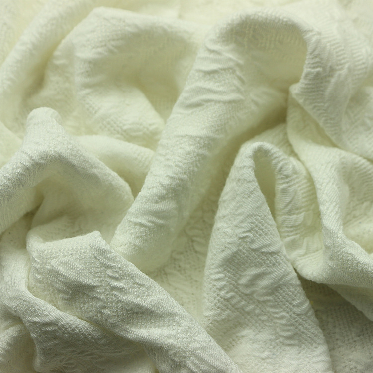 涤氨纶提花连接布服装面料牛肚布双面双层3D起泡泡布弹力提花布料