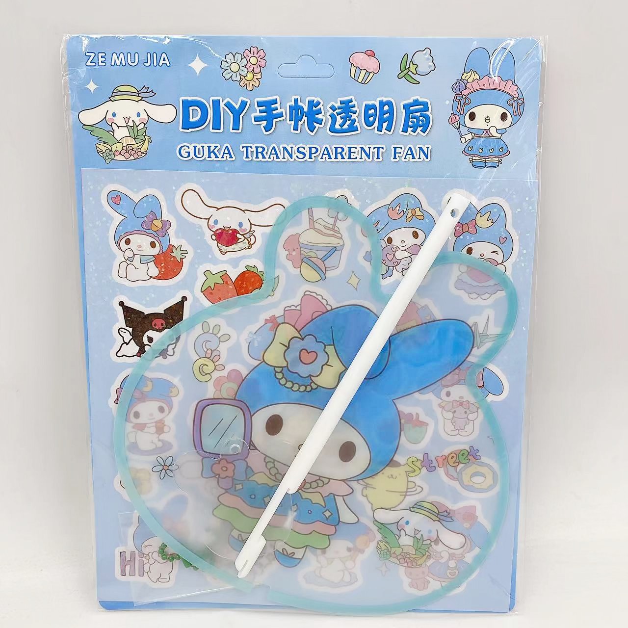 Cuenta de mano DIY ventilador transparente tarjeta de tar