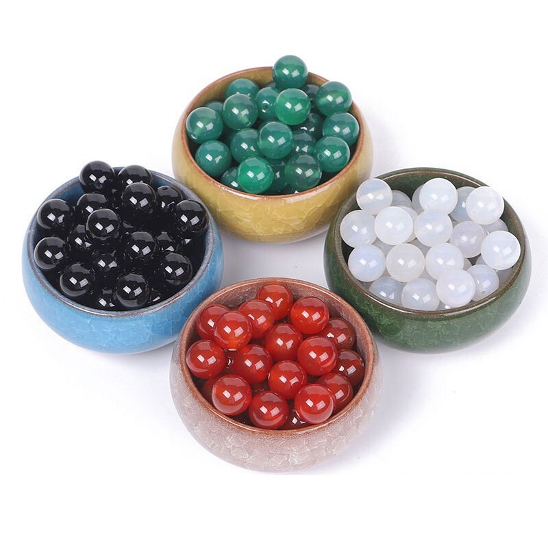 7A Grade Black and Red Agate Loose Beads Small Round Beads Beaded Bracelet Necklace Accessories Bracelet DIY Hand-Woven Material