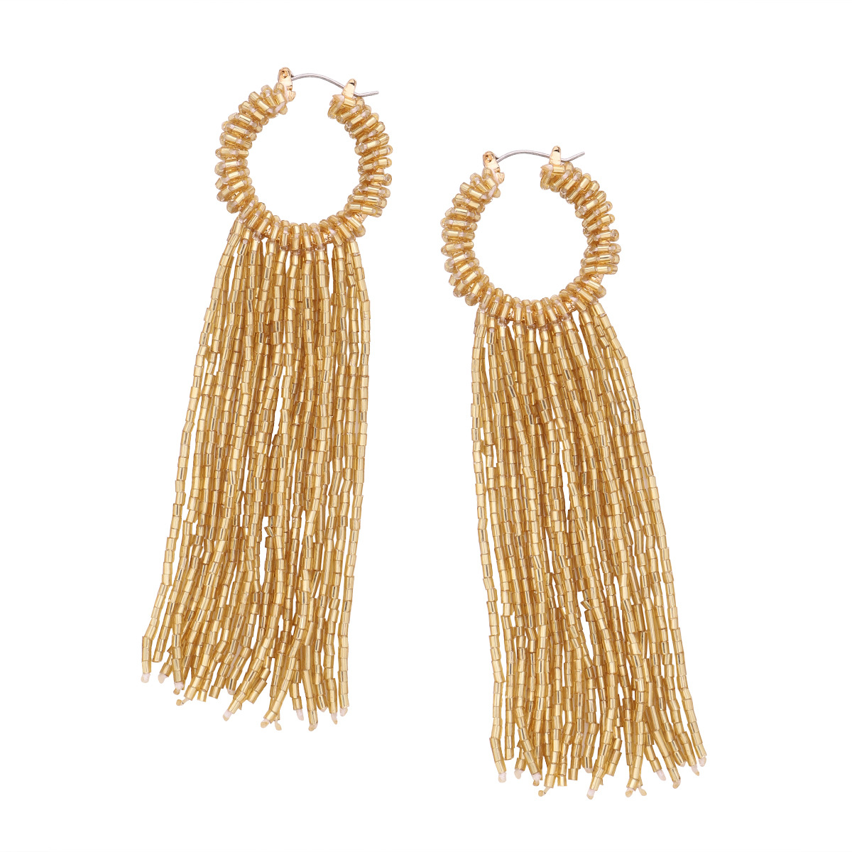 Tassel Pattern 1 Pair Fashion Tassel Beaded Resin Drop Earrings