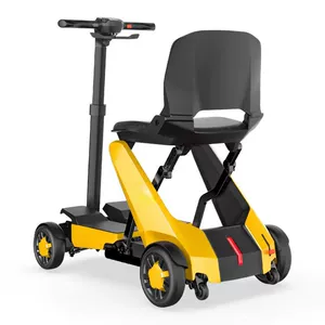 Cross-Border One-Click Remote Control Folding Ultra-Light Aluminum Alloy Electric Four-Wheeler Elderly Moped Battery Car Can Be Taken on the Plane