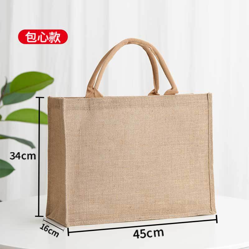 Bolsa de arpillera personalizada protección del medio ambiente bolsa de regalo de compras de lino de yute bolsa de lona de salida de moda logotipo personalizado