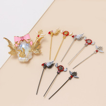 铜镀真金立体阿飘美少女小樱魔法棒精灵法杖DIY手工饰品插针配件