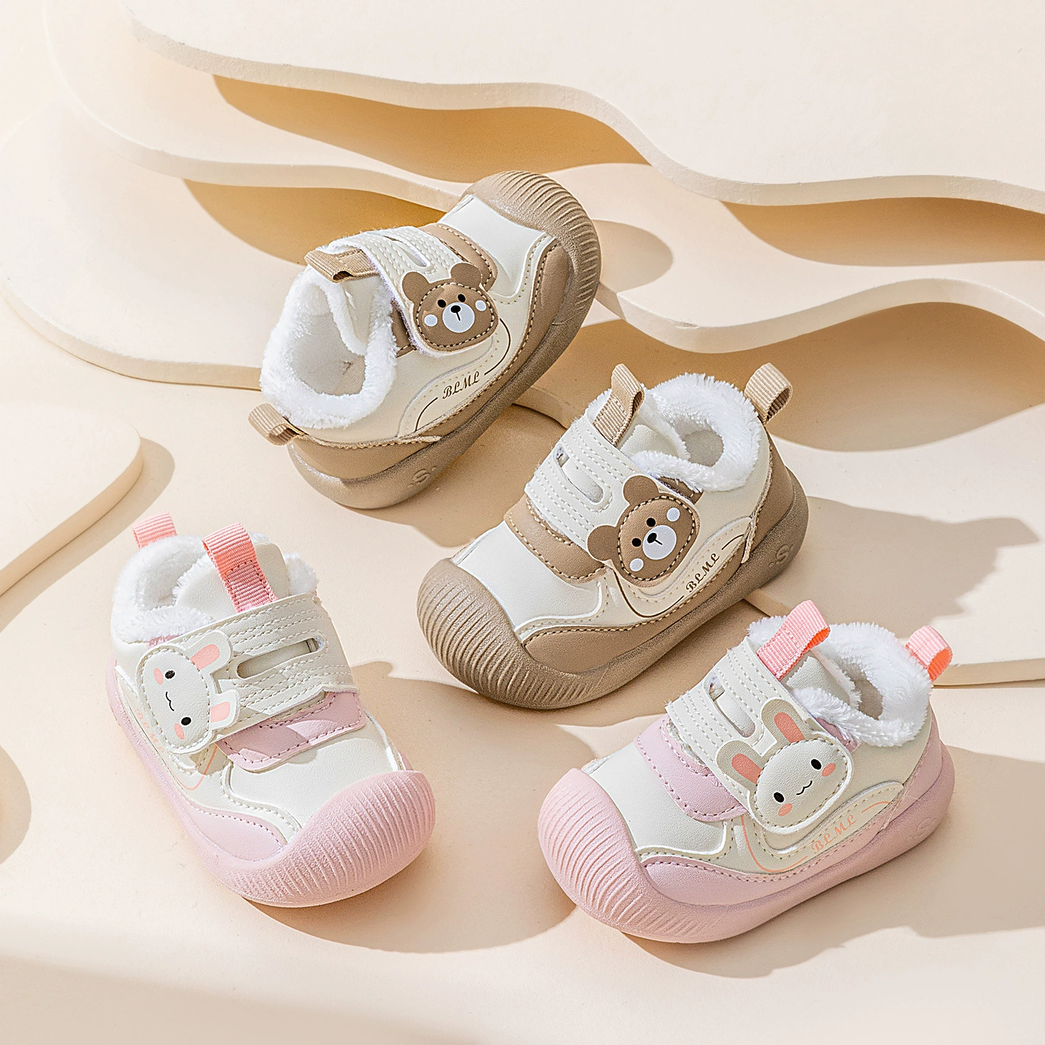 2024 зимняя бархатная хлопчатобумажная обувь женская мягкая подошва супер волокно детская обувь мужская нескользящая обувь оптовая продажа