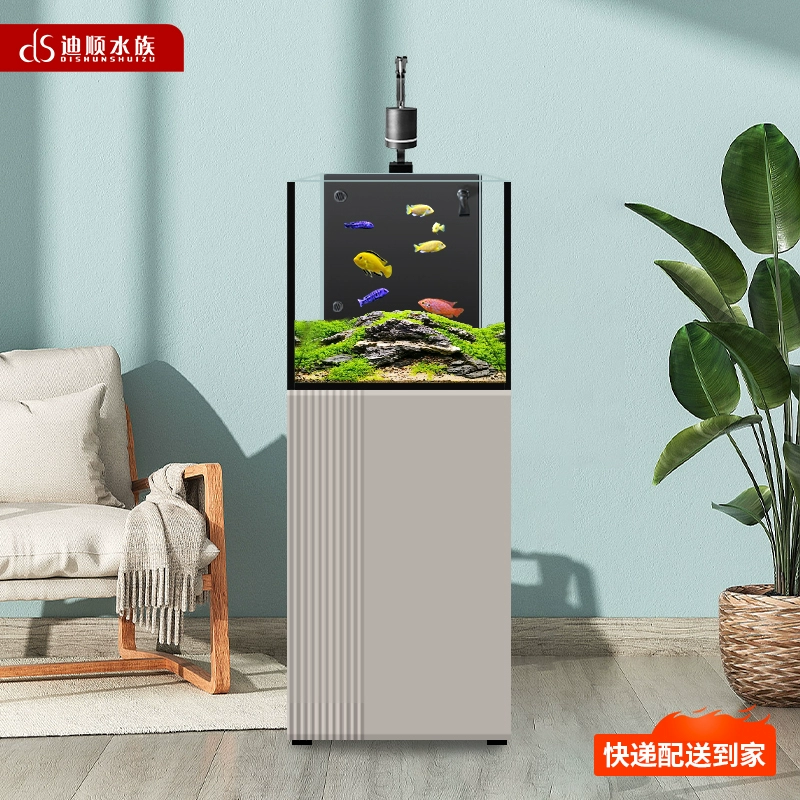 Аквариум Dishun 2025, новый экологичный, для гостиной, небольшой, из ультрабелого стекла, для золотых рыбок, напольный, для дома