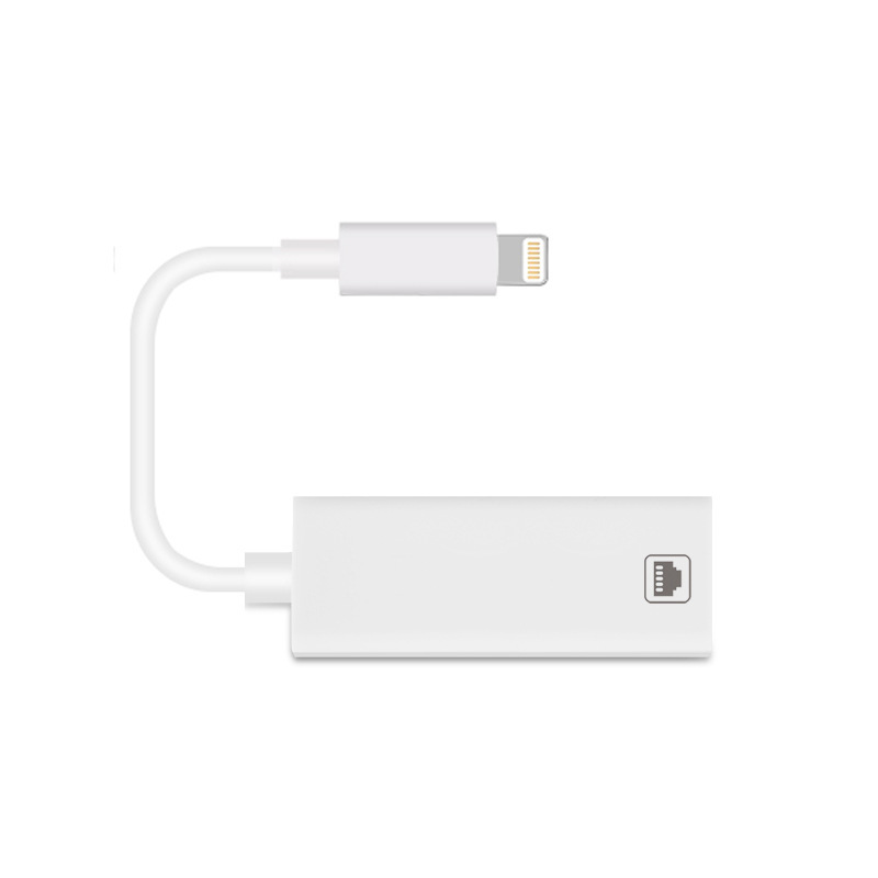 Suitable for Apple Mobile Phone iPad to Network Cable Single Port Network Card Converter Network Port Lightning to Rj45