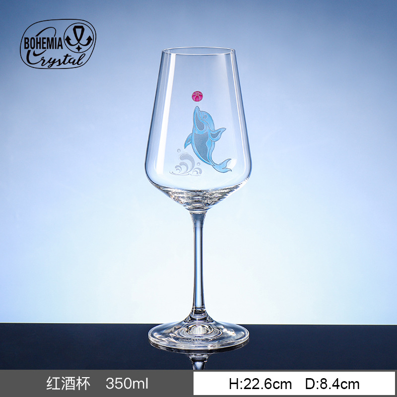 Copa de cristal iridiscente grabada importada de la República Checa, copa de champán con diseño de mariposa, copa de vino tinto, copa de whisky, relieve creativo personalizado.