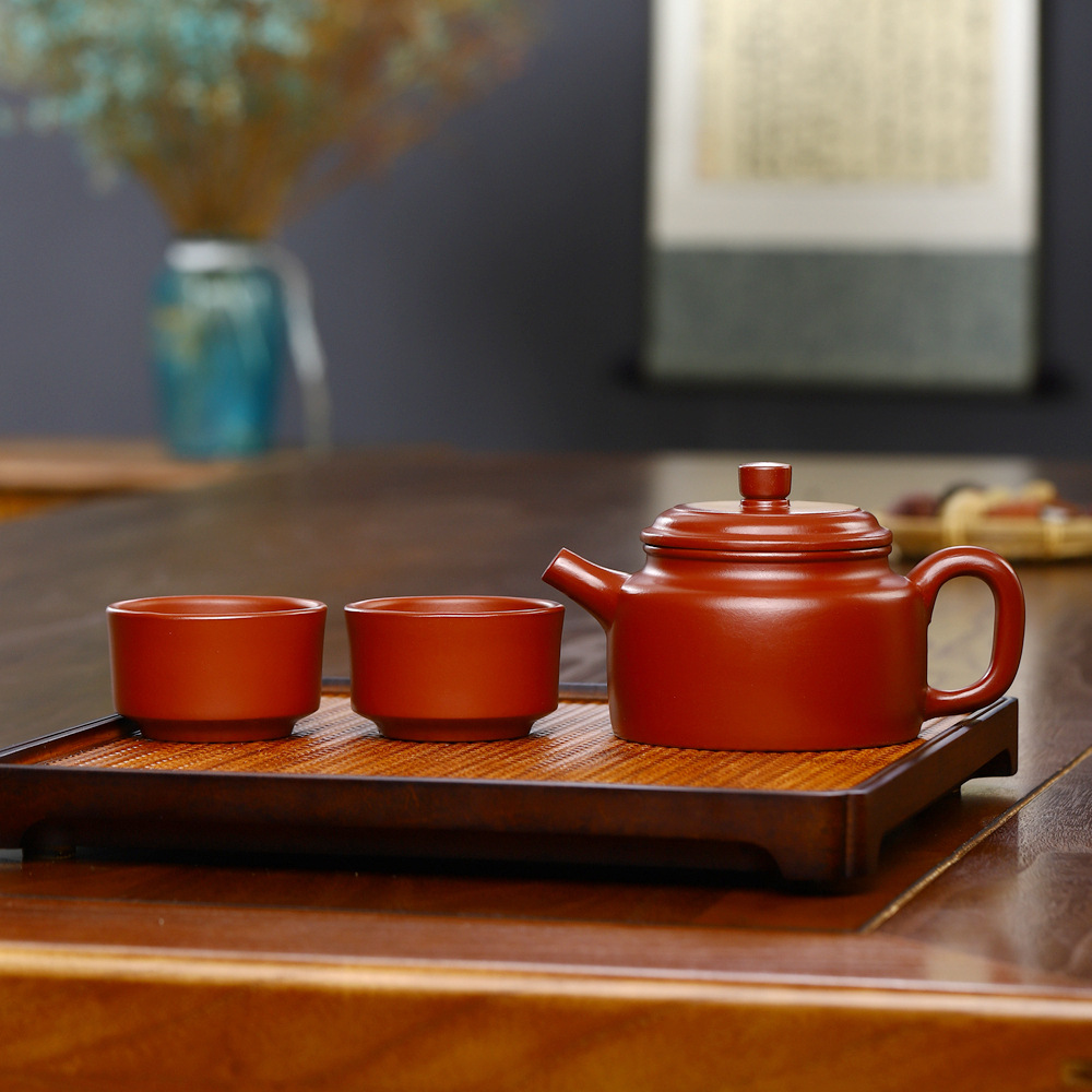 메쉬 다홍파오 드종 1 냄비 2 드종 컵 선물 상자