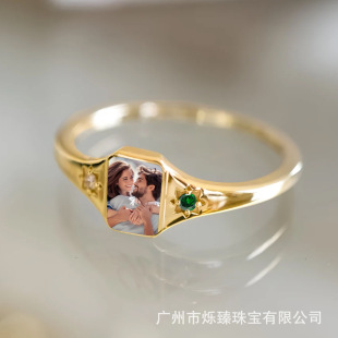 �q�� �¿��ӡ���z��ָ  Photo Ring���Ի��Q��ʯ��Ƭ ���Sֱ�N