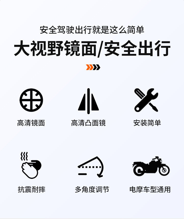 Motorcycle and Electric Vehicle Modification New Model Fixed Wind Wing Rearview Mirror Universal for Niu 9 and Extreme Core with Wide-Angle Reflector