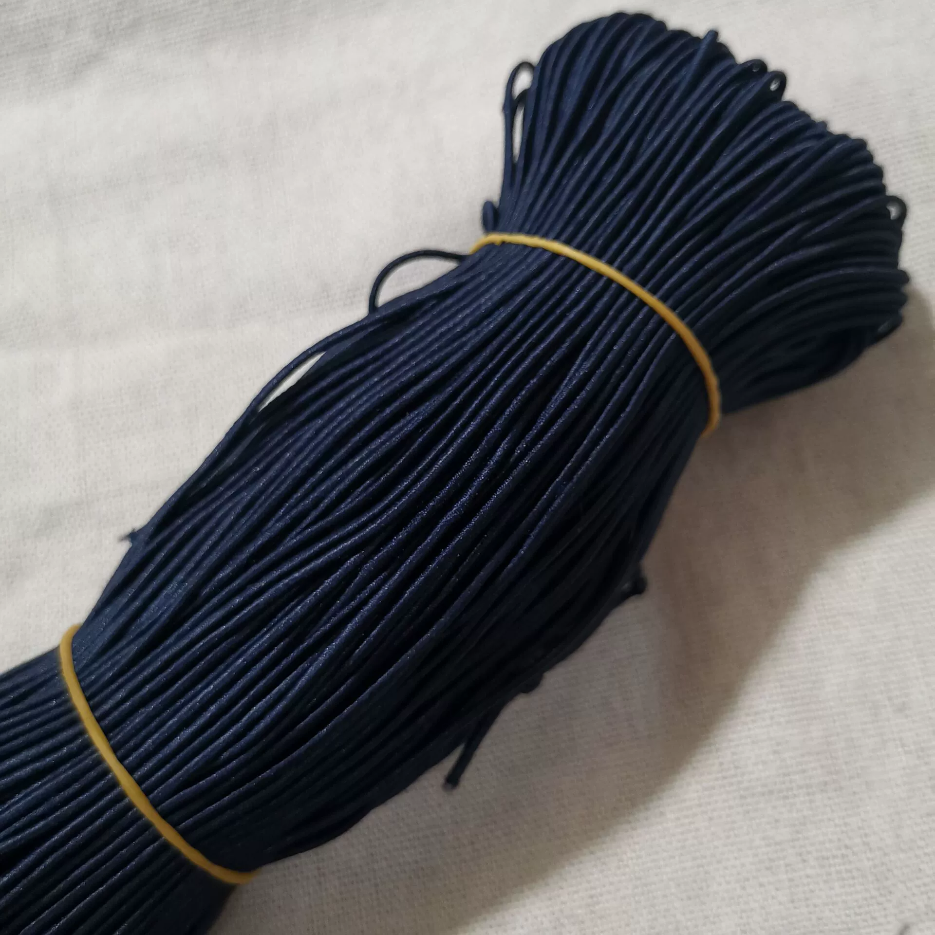 White elastic black beads, hair rope, 1.2mm