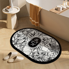 Light luxury diatom mud floor mat, bathroom absorbent, bathroom entry quick-drying foot mat, toilet bathroom door mat wholesale