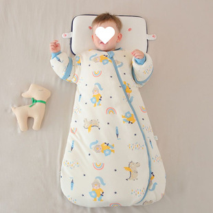 Baby Sleeping Bag Autumn and Winter Integrated Sleeping Bag Baby Spring and Autumn Nightgown Winter Warm Newborn Children Kick-proof quilt