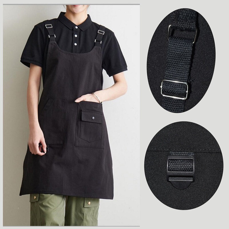 Wholesale Barista Home Kitchen Internet Celebrity Korean Version Waterproof Canvas Commercial Work Clothes Apron Oil-Proof Fashion