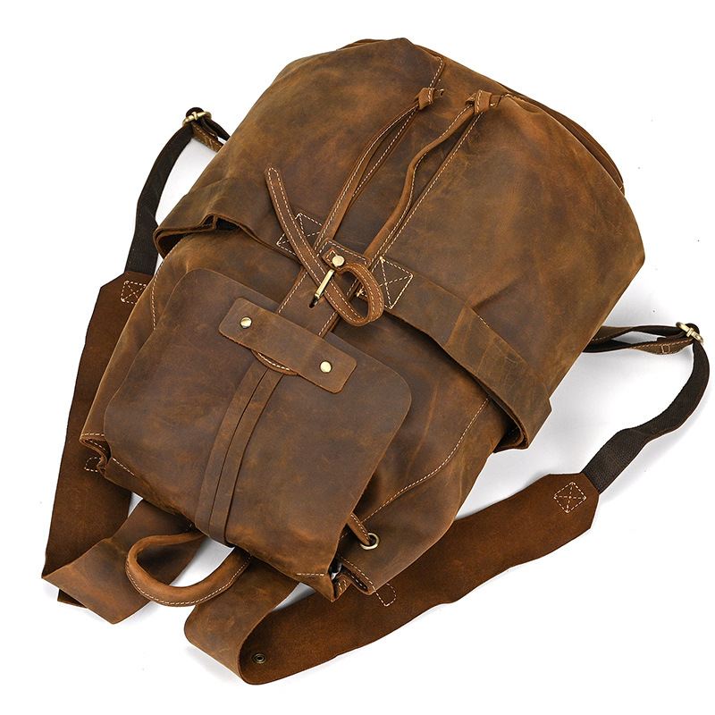 Crazy Horse Leather Travel Bag - Image 4