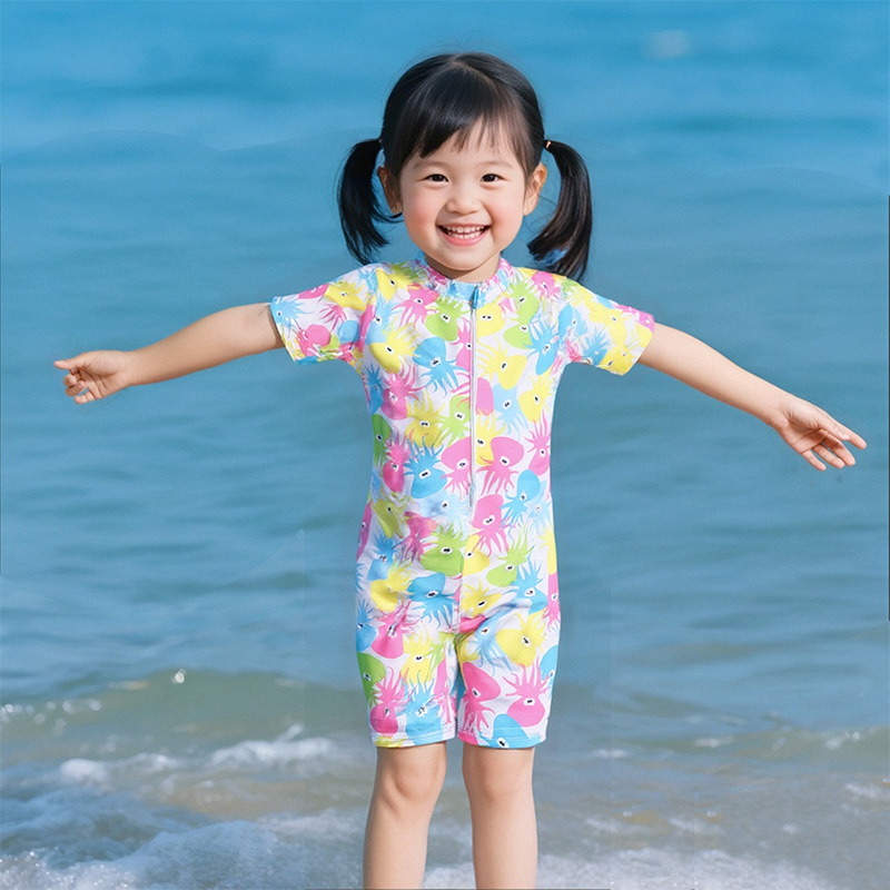 Traje de baño mono de los niños protección solar traje de surf bebé coreano dibujos animados niños traje de baño de vacaciones