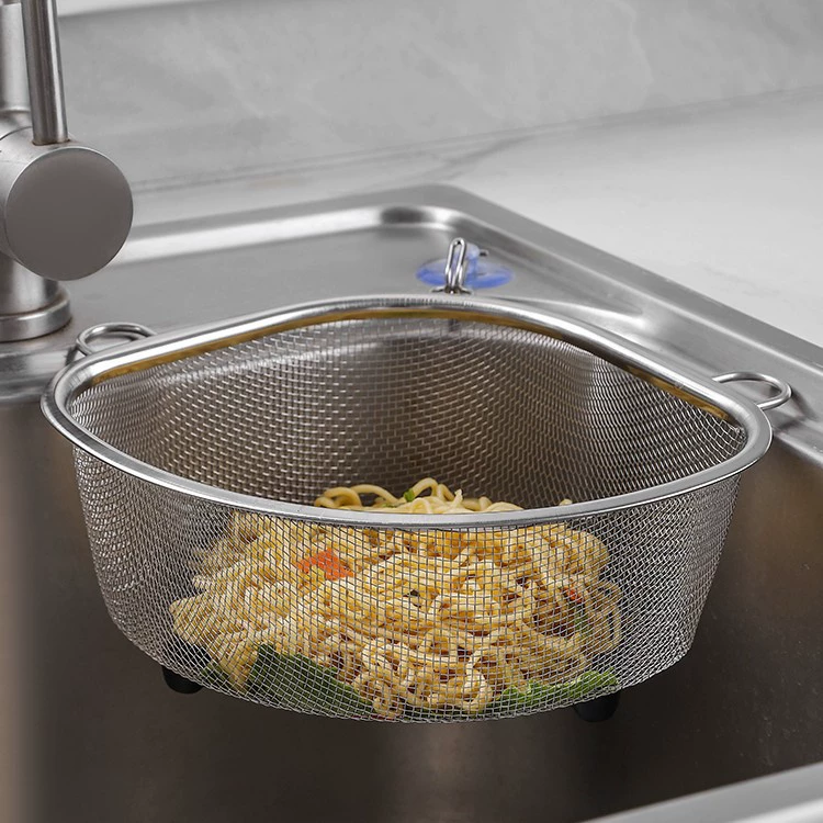 Stainless steel sink pool filter basket leftover kitchen sink rack garbage leftover leaking triangle drain basket