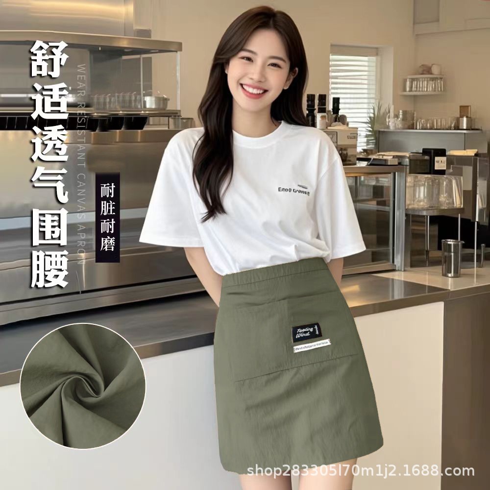 Delantal anti-salpicaduras de cintura de medio cuerpo de moda cocina hogar cocina ropa de trabajo para hombres y mujeres