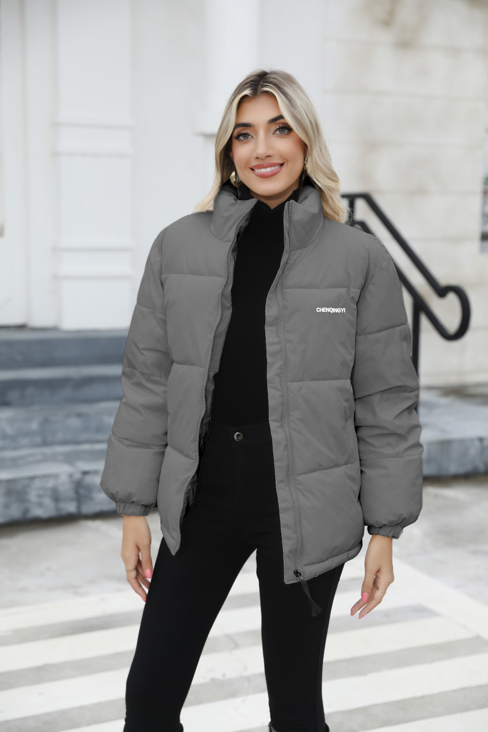Women's Coat High Collar Winter Cotton Jacket For Women_voghion.com
