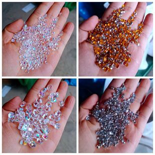 4mm transparent colorful diamond crystal porcelain painting Diamond resin bare Diamond Aurora Diamond wishing bottle Diamond filling Diamond DIY pointed bottom Diamond drop