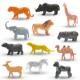 7-inch simulation PVC wild animal series model toy tiger lion panda elephant giraffe suit combination