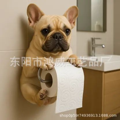 クロスボーダー新製品工芸品像家の装飾かわいい犬ペーパータオルホルダートイレットペーパーホルダー樹脂装飾品ペンダント