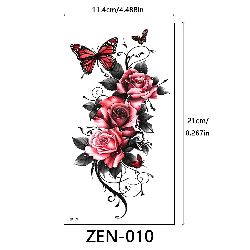 新品跨境 ZEN小全臂纹身贴半臂纹身贴动物花朵万圣节纹身贴tattoo|undefined