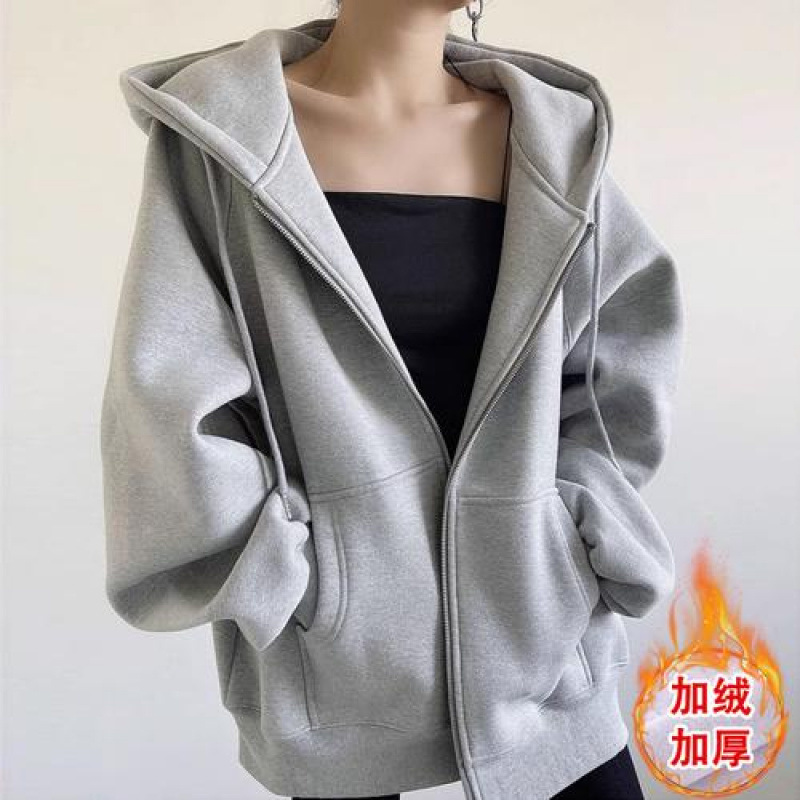 fleece-lined Thickened Cotton Coat Autumn and Winter New Arrival oversize plus size Loose Cardigan Sweater Ins chubby girl Top fleece-lined Thickened Cotton Coat Autumn and Winter New Arrival oversize plus size Loose Cardigan Sweater Ins chubby girl Top